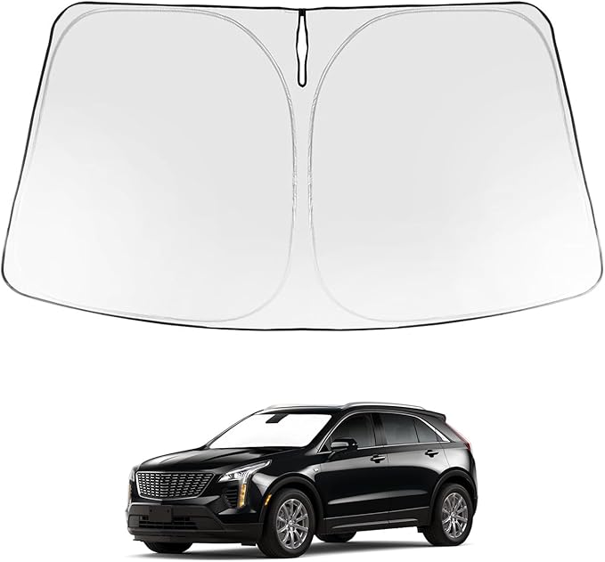 Proadsy Windshield Sun Shade for Cadillac XT4 2019-2025 2026 4-Layer Foldable Front Sunshade Protector Sun Visor Blocks UV Rays Keep Car Cooler