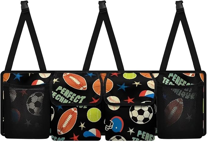 Sports Balls Trunk Organizer Suv Back Seat Car Organizer Foldable Car Organization Women Hanging Backseat Car Organizer,Space Saving Expert