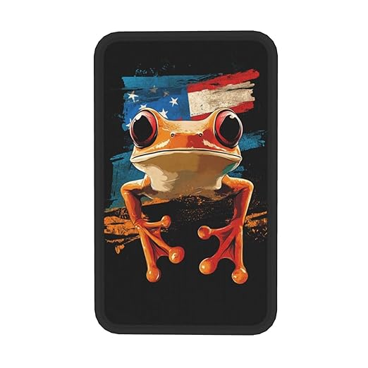Puerto Rico Flag Frog Car Auto Armrest Cushion Cover Accessories Center Console Seat Box Pad Protector Universal Decoration for Most Vehicle SUV Truck