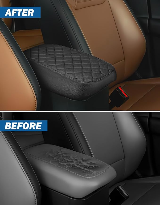 JOYTUTUS Center Console Cover Compatible with Ford Maverick 2022-2025 2026 Leather Armrest Cover Center Console Cushion Ford Maverick Accessories