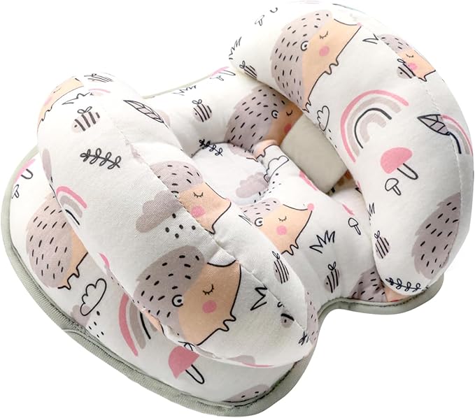 KAKIBLIN Baby Support Pillow, Head and Neck Support, 2 in 1 Banana Neck Pillow for Baby Newborn, Adjustable Stroller Head Pillows for Kids (Hedgehog)