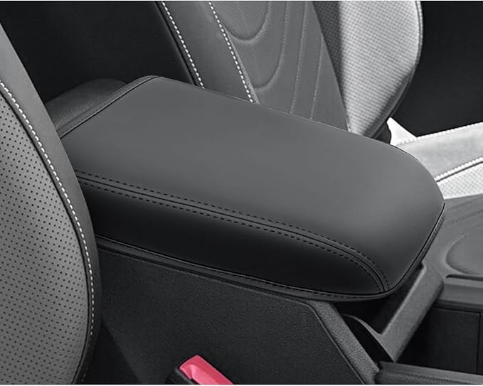 CDEFG for 2025 2026 VW Tiguan Center Console Cover, for 2025 2026 Volkswagen Tiguan Accessories Armrest Cover 2025 2026 Tiguan Middle Console Pad Arm Rest Cushion Leather Cover
