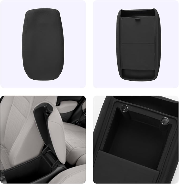 LUWU 2026 HR V Center Console Cover Hidden Storage Box Compatible with 2024 2025 2026 Honda HR-V Accessories Silicon Material 2026 HRV Armrest Cover Center Console Hidden Organizer Box (2 in 1 Design)