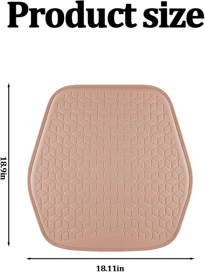 Gel Car Seat Cushion, Soft Cooling Honeycomb Non-Slip Vehicle Seat Bottom Mat for Long Sitting, Breathable Automotive Interior Chair Pad to Reduce Sweat, Universal for Truck SUV RV (Pink)