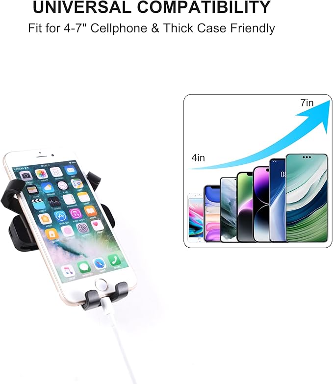 Phone Holder Compatible with Cadillac Escalade 2021-2025,360° Rotation Adjustable Center Console Navigation Screen Cell Phone Holder Fit for Most Smartphones (B)