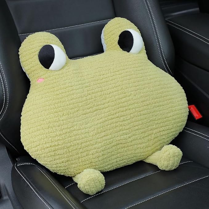 Frog Shaped Lumbar Support Pillow for Car Office Driver Seat Waist Cushion 1 PCS