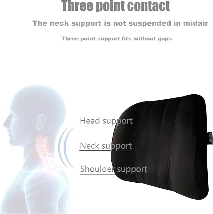 Forbell Premium Memory Foam Car Neck Pillow with Washable Cover - Provides Comfortable Neck Support for Driving and Travel 1pc(Black)