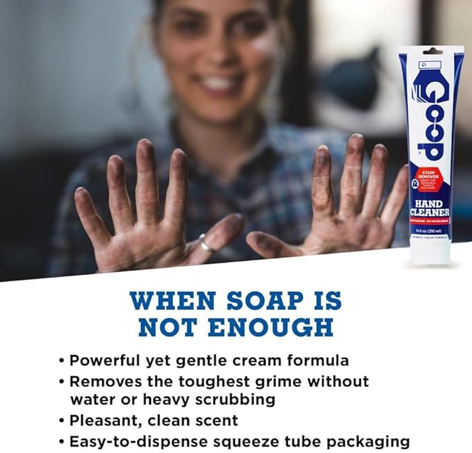 GOOP Original Multi-Purpose Waterless Hand Cleaner & Stain Remover - 10.5 oz Tube