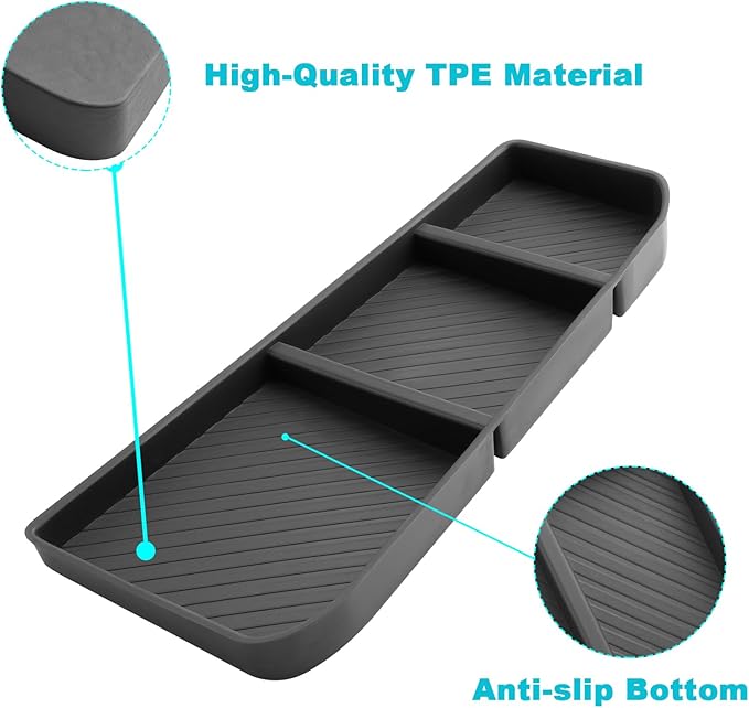 CDEFG for 2023 2024 2025 Chevy Silverado GMC Sierra Lower Console Organizer, Silverado Sierra 1500 Accessories Center Console Organizer Glove Box (for Full Console w/Bucket Seats ONLY)