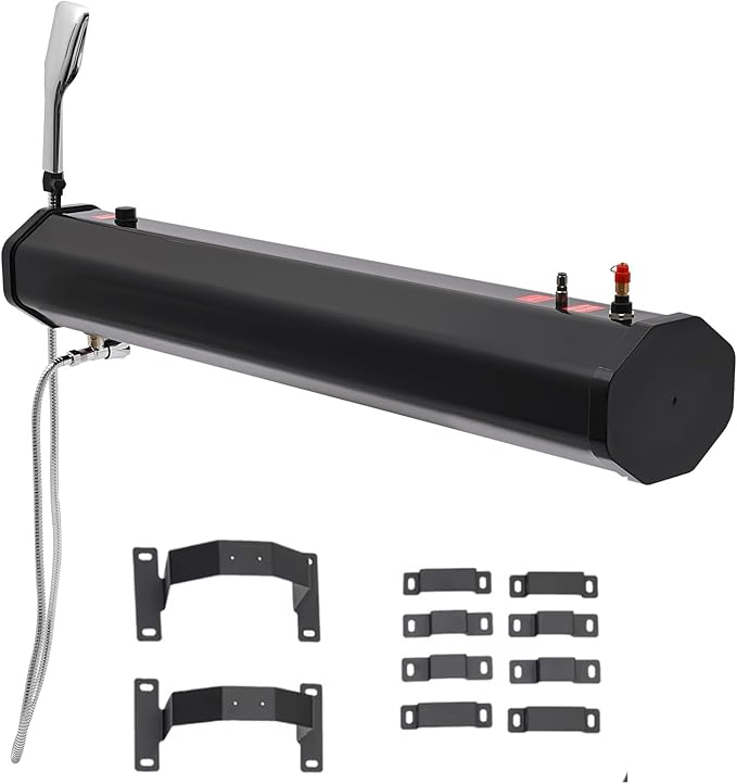 Pressurized Water Tank for Camping Shower,Portable Camping Showerhead Handheld with Storage Bag, Roof Rack Shower for Hiking, Car wash, Pet Cleaning, Beach Vacations