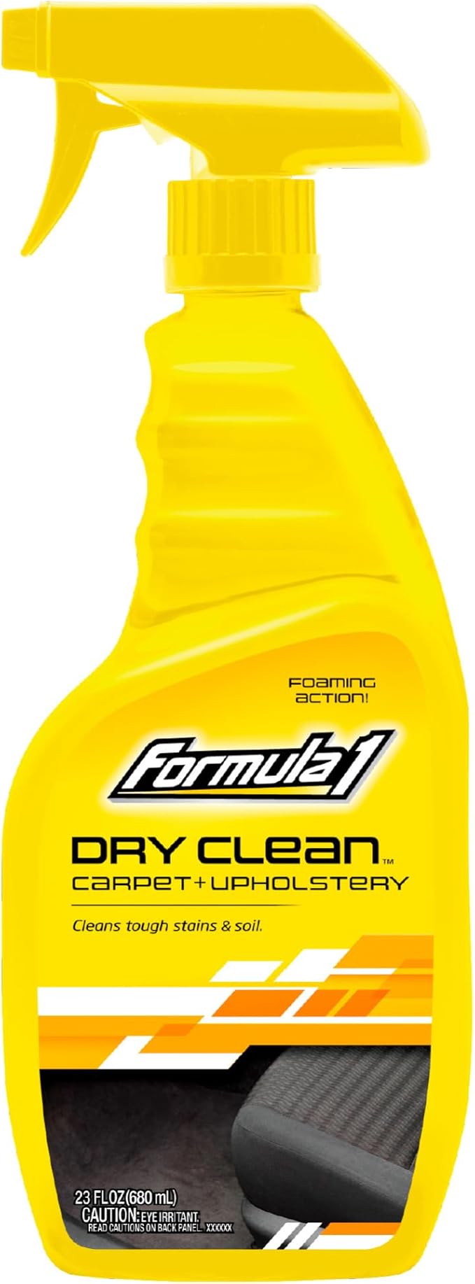 Formula 1 Dry Clean Carpet & Upholstery Cleaner - Stain Remover Spray for Car Seats & Floor Mats, Odor Eliminator for Interior Detailing, 23 oz.