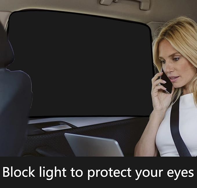 Car Side Window Sun Shades, 4PCS Window Sunshades Privacy Curtains, 100% Block Light for Breastfeeding, Taking a nap, Changing Clothes, Camping (Front&Back 4pcs)