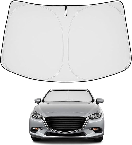Proadsy 2026 Upgrade Front Windshield Sun Shade Foldable Sunshade Protector Custom Fit 2014-2018 Mazda 3 Accessories