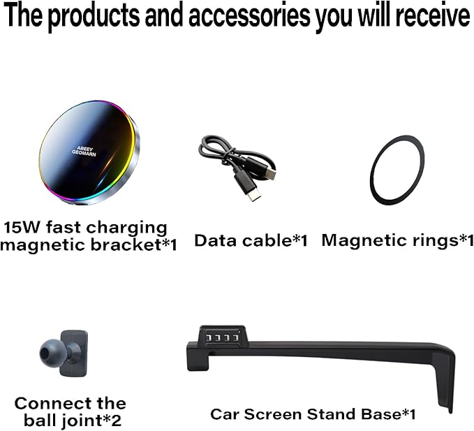 Car Phone Holder for 2025 2026 KIA Carnival/Carnival EV Accessories Apply to 12.3 Inch Touchscreen 15W Fast Wireless Charger Screen Fixed Clip HandsFree Cell Phone Mount 360° Rotation
