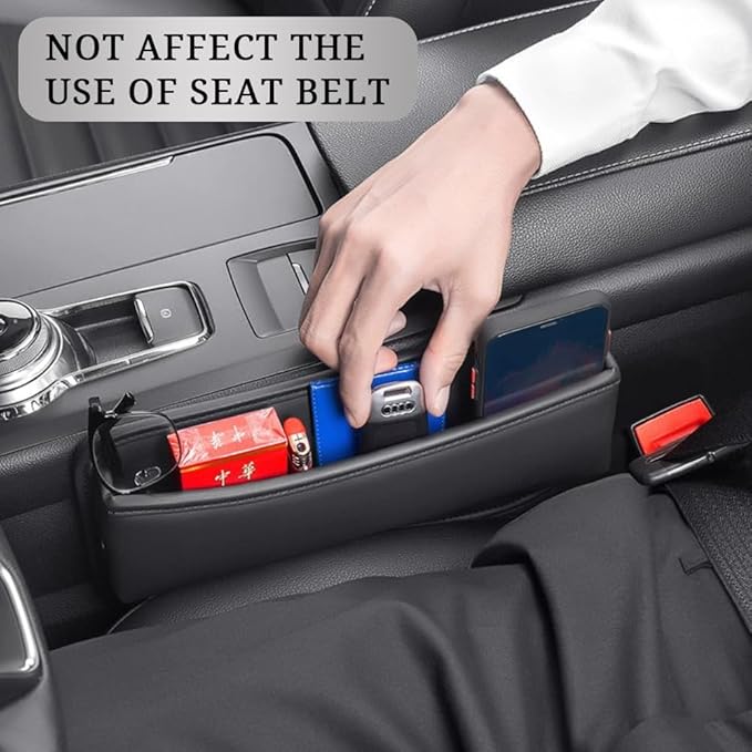 YLXGT Car Seat Gap Filler Organizer and Storages Automotive Accessories Universal for Car SUV Truck Fill The Gap Between Seat and Console Stop Things from Dropping Black 2Pcs