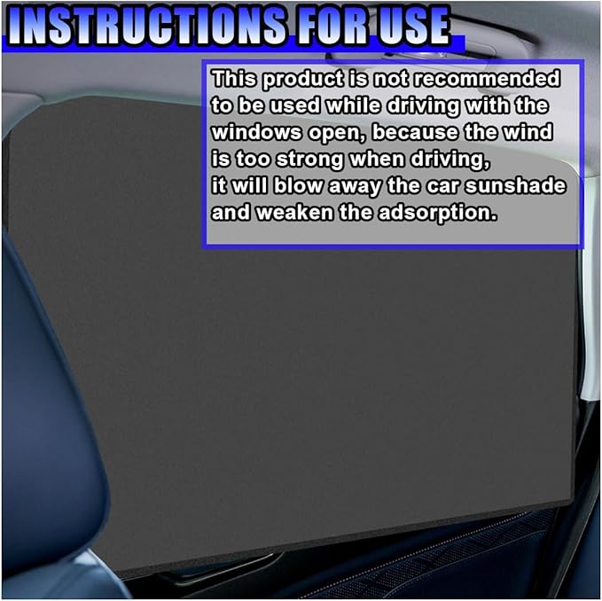 Magnetic Car Rear Window Sun Shade, Full Blackout Auto Side Window Covers, UV Rays Protector Windshield Privacy Curtain, Universal Sun Heat Blocker Auto Accessory for SUV, Truck (Rear)
