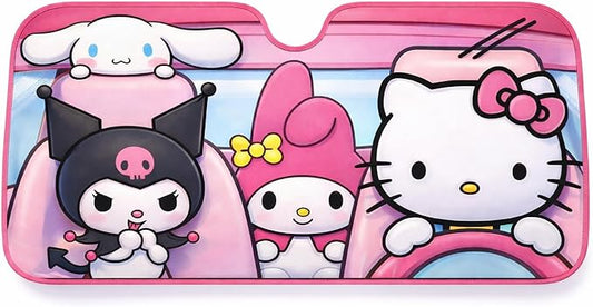 Hello Kitty Car Shade | Hello Kitty Sunshade Car | Carshade Auto Front Windshield Kawaii Kitty Sunshade | 58" X 27.5" | Fits Most Standard Windshields | Officially Licensed