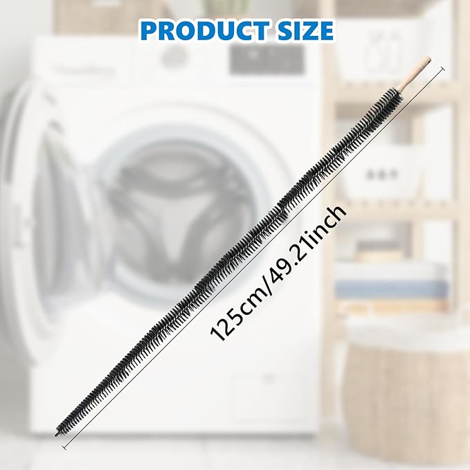 Full-Bristle Dryer Vent Cleaner Brush, Dryer Lint Brush and Lint Removal Tool for Trap and Duct, 49.21 Inches Flexible for Deep Cleaning to Remove Pet Hair & Lint and Improve Efficiency