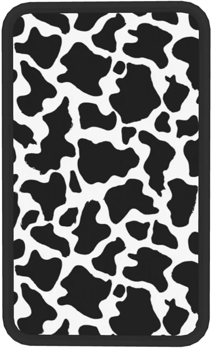 Cow Print Center Console Cover Black Cute Middle Console Armrest Lid Pad Protective Covers Arm Rest Seat Box Pads Protector