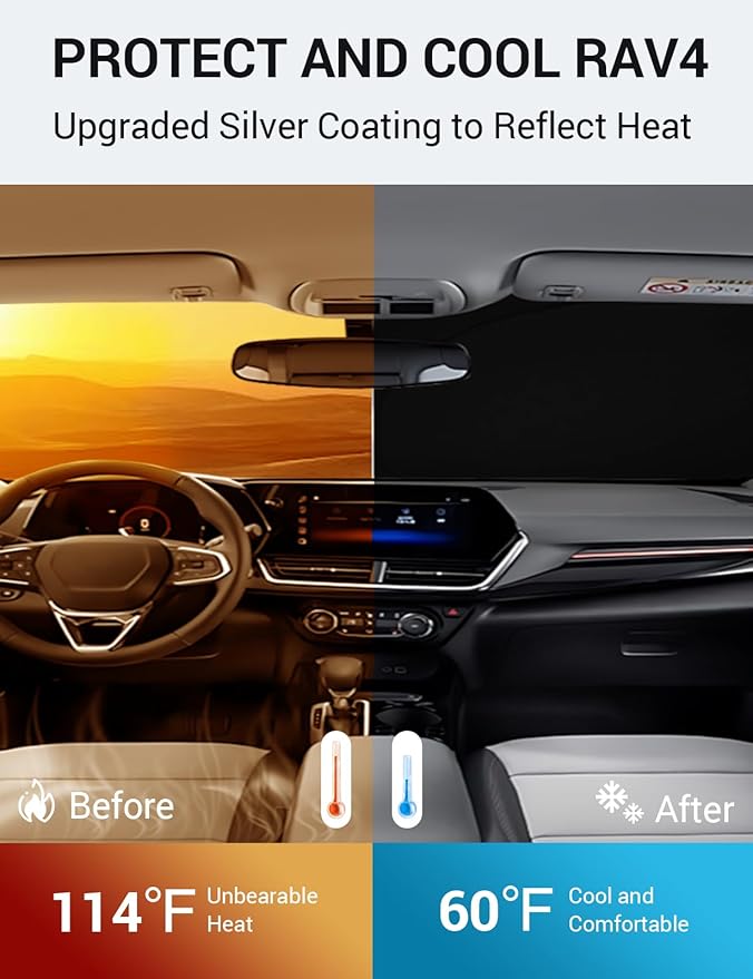Proadsy Windshield Sun Shade for Chevrolet Trax 2024 2025 2026 Custom Fit Foldable Front Sunshade Protector Sun Visor Blocks UV Rays Keep Car Cooler Accessories