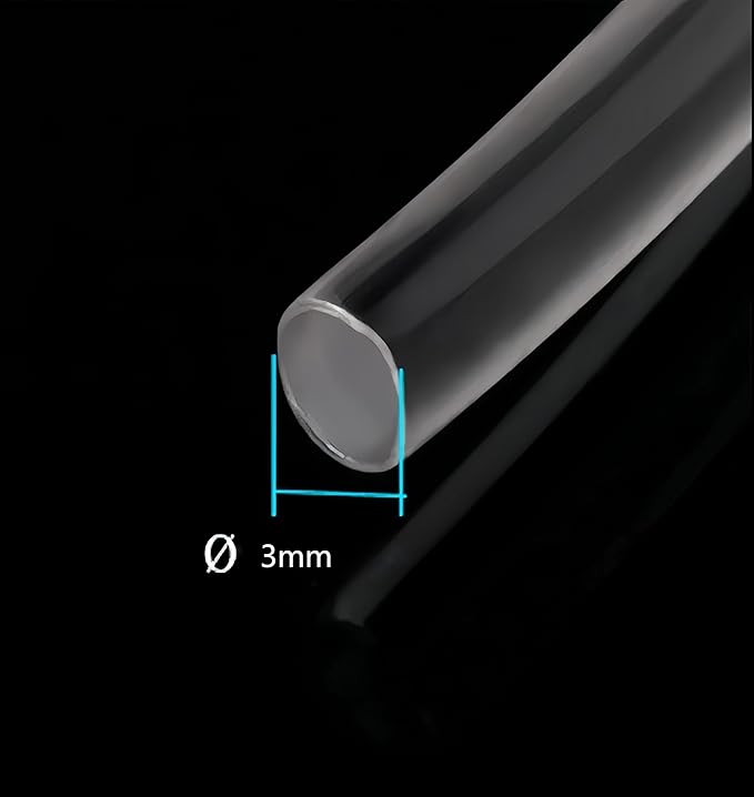 1Pcs PMMA Side-Light Optical Fiber Cable 3mm(0.12in) *3.5M(11.48ft) for LED Light Guide in Home, Hotel.