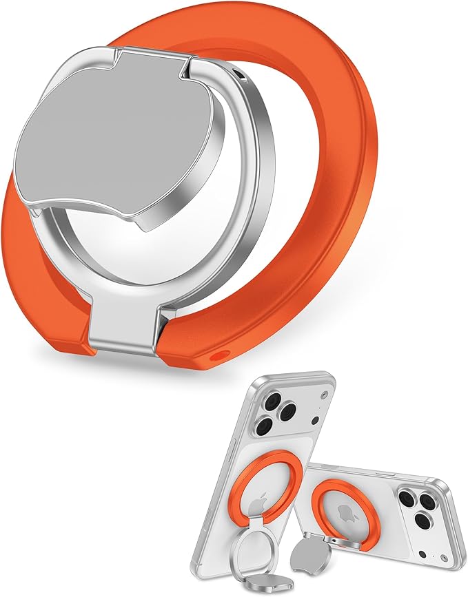 Magnetic Finger Ring for iPhone 17 Pro Max Double-Sided Magsafe Phone Grip with Kickstand Foldable &Rotatable Magsafe Cellphone Gym Loop Holder for Apple 17e 17 Air 16e 16 Pro 16 Plus 15 14 13 12 Mini
