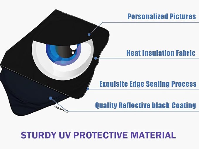 Blue Eyes Car Windshield Sun Shade Foldable Sunshade Front Window Cover Sun Visor Protector Accessories (59x27.5 inches)