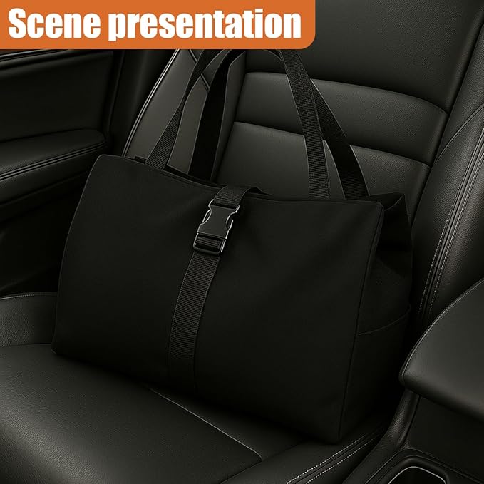 YoRise Car Seat Organizer, Oxford Cloth Roll Up Tool Bag With 5 Zipper Pockets, Hanging Back Seat Car Organizer, Portable Waterproof Vehicle Storage Accessories for Cars, Trucks, SUVs (Black)
