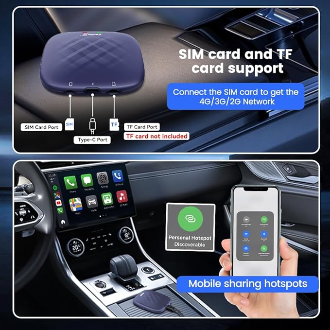 Carlinkit CarPlay Android 13.0 AI Box Adapter, 3-in-1 CarPlay AI Box Max(Plus), Plug & Play, Easy Setup, Built-in Google Play/Netflix/YouTube/TF Card, for Cars with OEM Wired CarPlay&Touchscreen