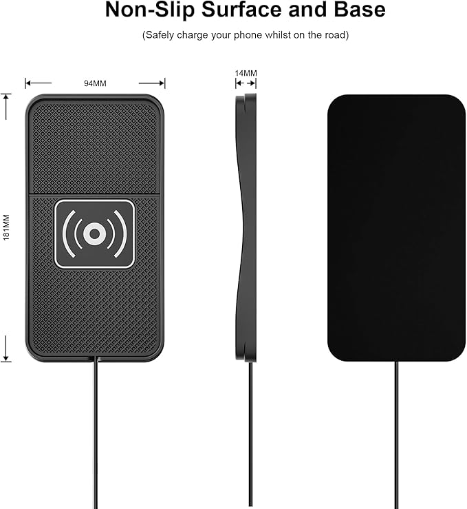 Wireless car Charger Charging pad 15W Fast Wireless Phone Charger Non Slip FastCharger for car Cell Phone Cordless Charging mat Compatible with iPhone 16/15/14/13/12 Pro Max,Samsung S23 S22 S20(S13)