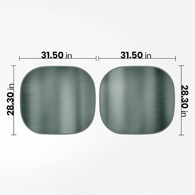 BDK 2PC Charcoal Gray Car Windshield Sun Shade – Sun Visor & Sunshade for Car Windshield – UV Rays Interior Protection - Easy Setup & Keeps Your Vehicle Cool – SUV & Truck Accessories - 31.75 x 28.75
