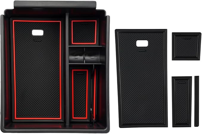Autorder Center Console Organizer for 2022 2023 2024 Hyundai Tucson Accessories Armrest Storage Box Secondary Insert Tray with 2 Color Mats