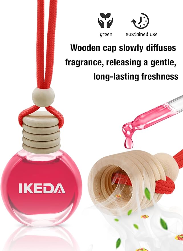 Ikeda Car Air Freshener: Hanging Car Smell Air Freshener | 10ml Hanging Car Perfume | Long Lasting Fragrance | Strong Scents Diffuser for Auto Home (Bubble gum)