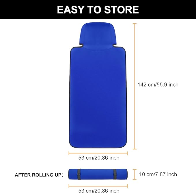 INFANZIA Premium Waterproof Seat Cover Towel Protector Neoprene Universal Fit, Upgraded 100% Washable & Removable Non-Slip Sweat Carseat Towel Covers, Perfect for Gym/Yoga/Workout（Royal Blue,2PCS