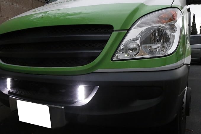 iJDMTOY Xenon White 3-Chipset High Power LED Daytime Running Light Kit Compatible with Behind The Grille or Lower Bumper Insert Area