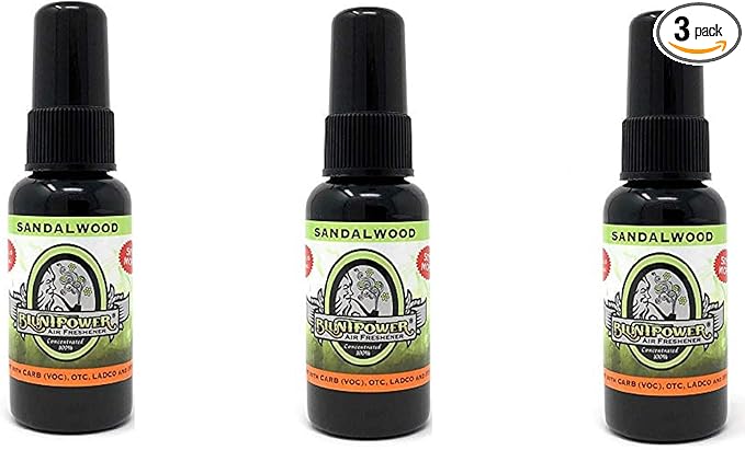 BluntPower (Sandalwood, 3 Pack) Concentrated Odor Eliminator & Diffuser Oil - Room Deodorizer, Odor Eliminator, Air Freshener - Premium Oil Based Air Freshener
