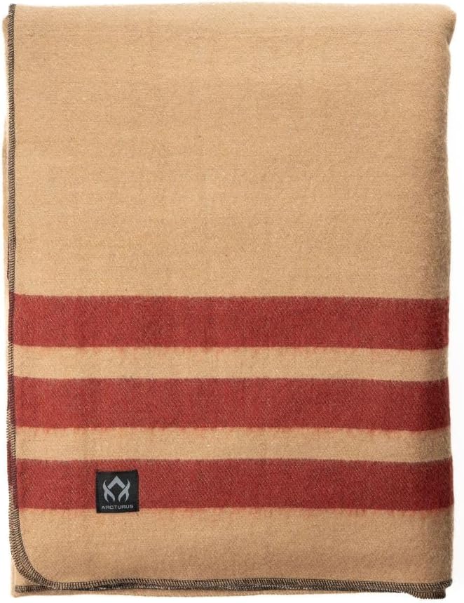Arcturus Rainier Wool Blanket, Warm, Thick, Washable Wool Blanket for Home, Outdoors, Camping, Tailgates, Picnic, Hunting, Travel & Emergency Kits, Twin Size, 4.5 lb, Dry Falls