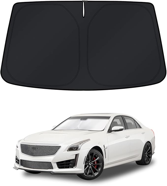 KUST Windshield Sun Shade for Cadillac CTS 2014-2019 Window Accessories Shade Sun Cover Foldable Block UV Rays Keep Car Cooler