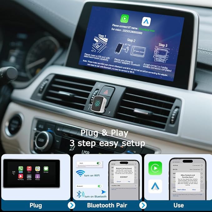 Wireless CarPlay Adapter & Android Auto (2-in-1) - Mini USB/USB-C Adapter Converts Wired to Wireless, Plug & Play, Stable Lag-Free for iPhone & Android (2026 Upgraded)