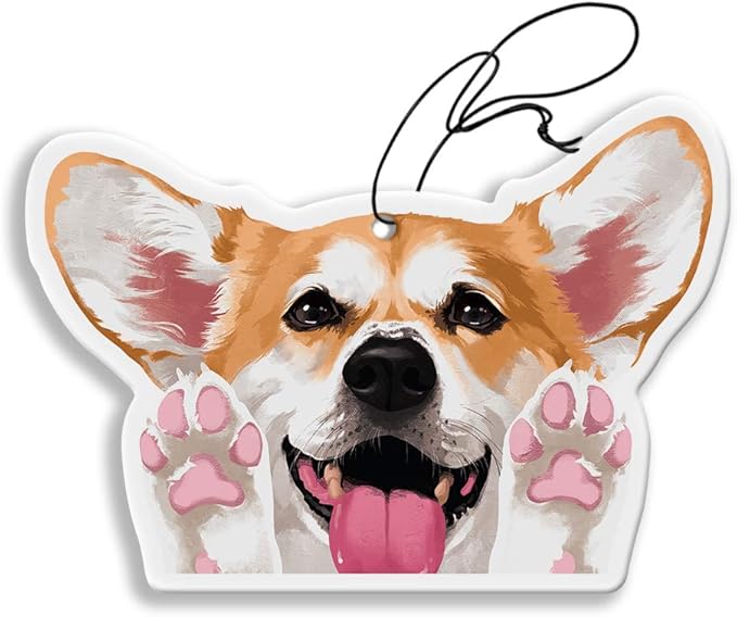 WIRESTER Hanging Air Freshener for Car, Home, Bathroom, Office, Decorative Charm Ornaments, Red Pembroke Welsh Corgi Dog