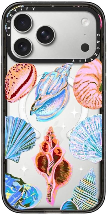 CASETiFY Impact iPhone 17 Pro Max Case [Slim/Compatible with Magsafe / 8.2 ft. 4X Military Grade Drop Protection] - Seashell - Clear Black
