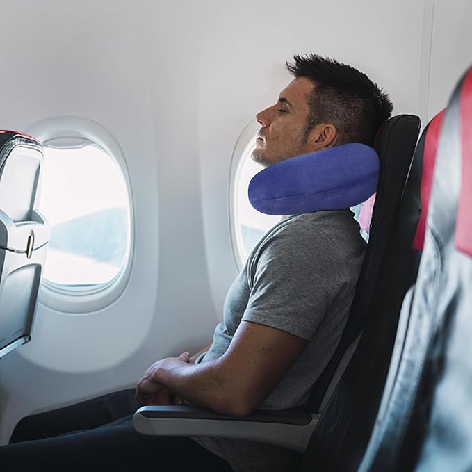 Travel Pillow Neck Pillow for Airplanes Memory Foam Neck Pillow for Traveling, Car, Home, Flight Portable Pillow for Sleeping Provide Head Neck Support Rest