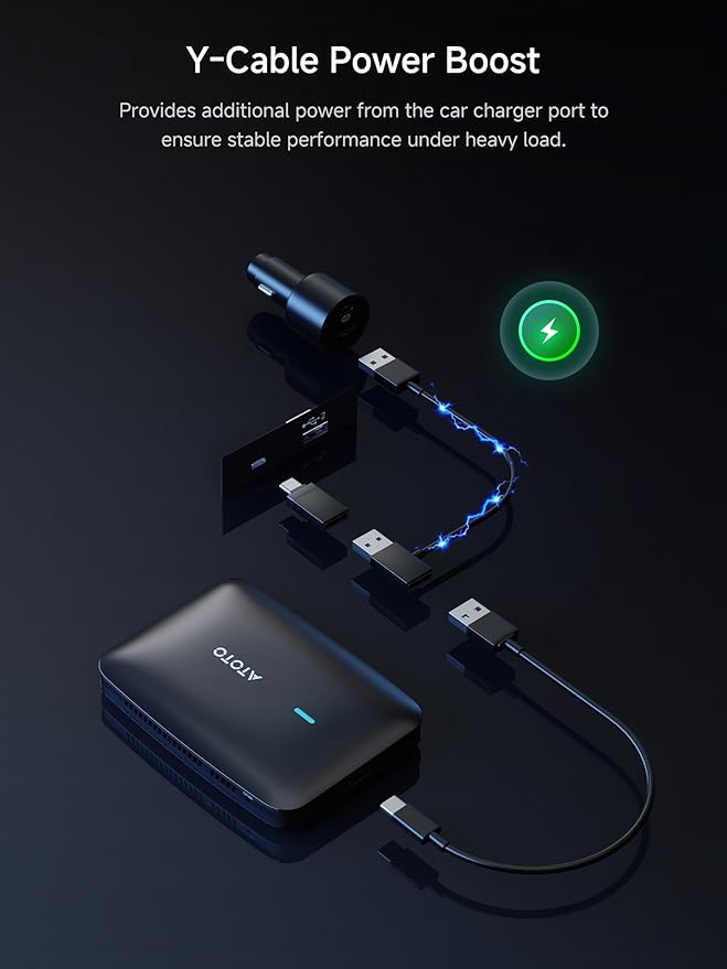 Magic AI Box Wireless CarPlay & Android Auto Adapter, Car Video Box for OEM Wired CP/AA, Dual WiFi & Bluetooth IoT Hub, Supports for Netflix/YouTube/TikTok/TF Card
