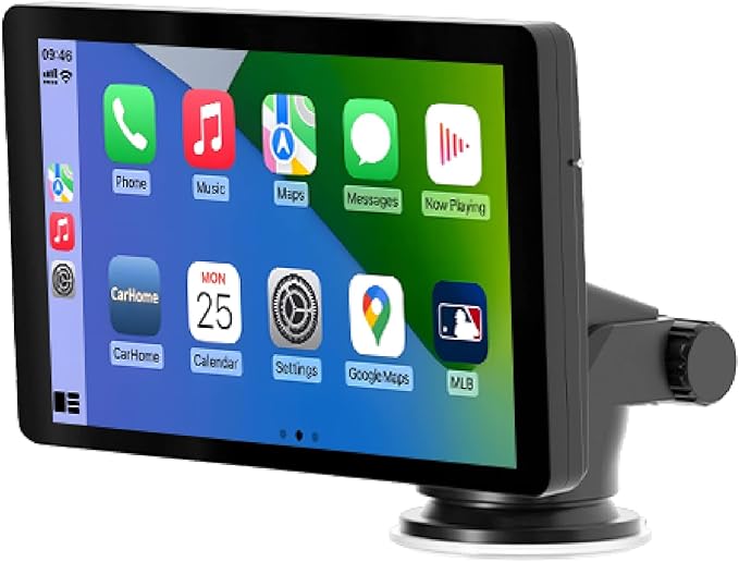 Car and Driver INTELLIDASH 7" HD Touchscreen – Portable Apple CarPlay Wireless Android Auto Screen for Car, Bluetooth Stereo, Backup Camera Support, Mirror Link, GPS Navigation, Siri, Google, SiriusXM