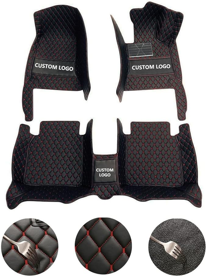 Customize Car Floor Mats for 99% Sedan SUV Sports Car All Weather Leather Full Coverage Waterproof Non-Slip Vehicle Lining Pads (Green)