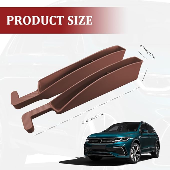 2PCS Car Seat Gap Filler Organizer with Charging Opening, Multifunctional Car Gap Filler Stop Things from Dropping, Universal Car Accessories Car Seat Storage Box for Women Men (Brown)
