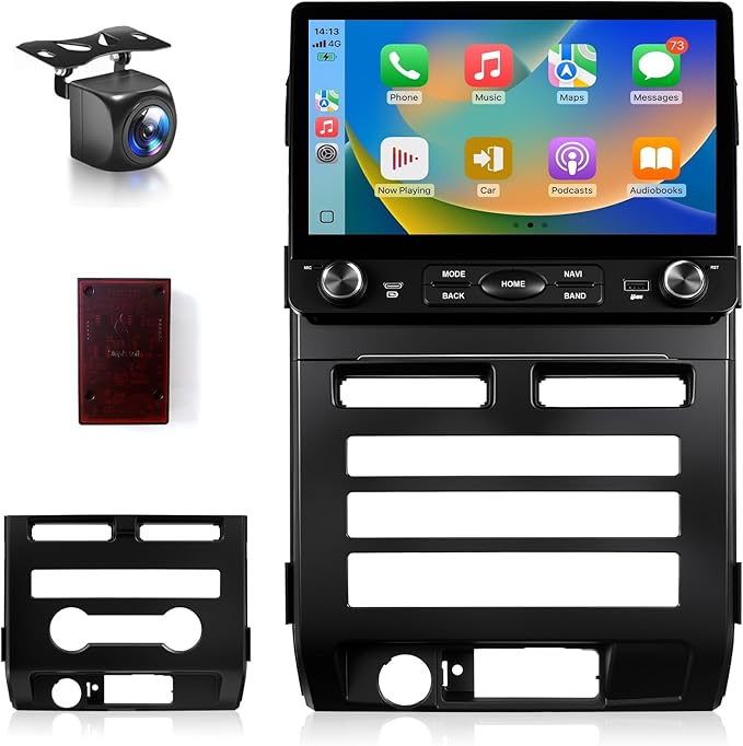 4G+64G 10.2" Radio for Ford F150 XL XLT 2009 2010 2011 2012, Wireless CarPlay Android Auto, Stereo with GPS Navigation 5G WiFi Bluetooth FM RDS DSP SWC Camera MIC