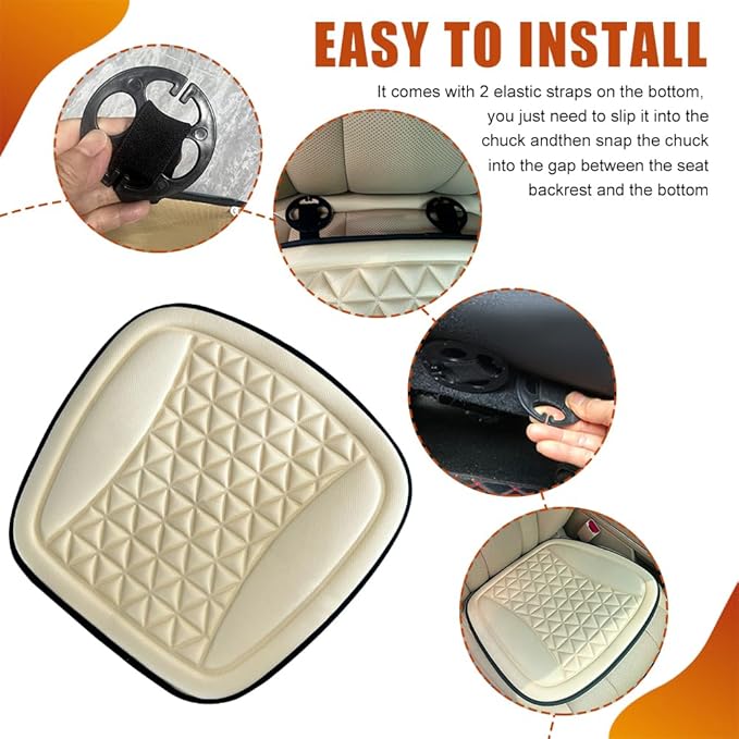 Seat Covers for Cars, Car Seat Cooling Pad, Comfortable Breathable Front Vehicle Cover Cooling Pad, Automotive Accessories Anti-Slip Ventilated Auto Protectors Universal for SUV Truck (Beige)