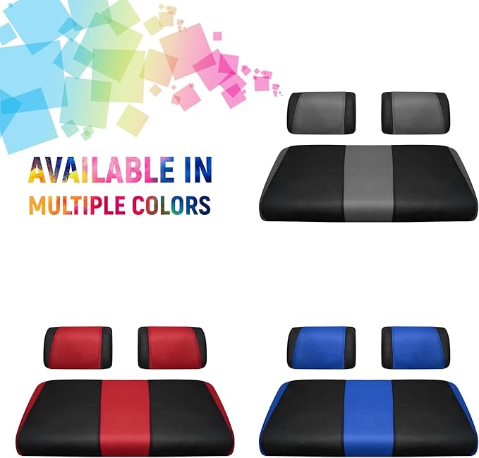 Golf Cart Front and Rear Seat Covers for Yamaha G2 G8 G9 G11 G14 G16 G19 G20 G21 G22, Durable Polyester Fabric Yamaha G22 Seat Covers, Breathable Washable