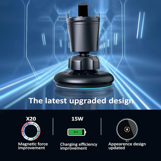 MagSafe Car Mount Charger - 15W Magnetic Wireless Car Charger Vent Dashboard, 360° Rotation Magnetic Phone Holder for Car Charging HandsFree for iPhone 17 16 15 14Pro Max, Gift for Men Women